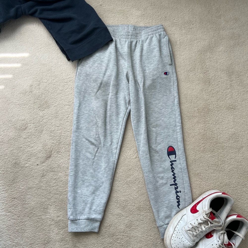 Champion Heather Gray Logo Sweatpants